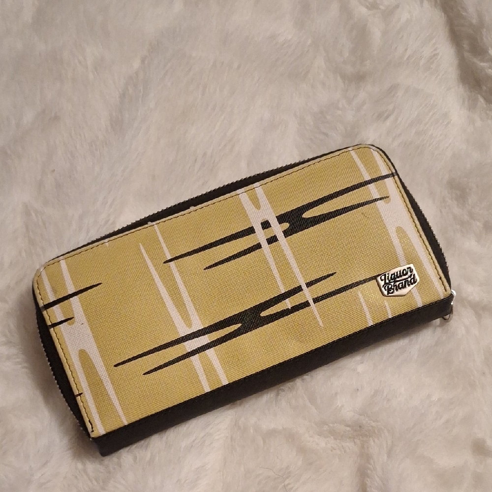 Liquor Brand Yellow and Black Wallet